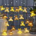 Cute Bear Decor String Lights, Fairy Theme Decorations Lights for Shower Decorations, Remote 8.5ft 20 LEDs with Battery & USB Plug in for Christmas Party Bedroom Camping Birthday Gift