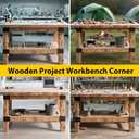 Heavy Duty Workbench Bracket Kit - Set of 8 3-Way Right Angle Steel Corner Brackets with Screws for 2x4 and 4x4 Wood, Ideal for DIY Custom Workbench, Woodworking Tables and Work Benches for Garage
