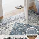 AMADA HOMEFURNISHING 2x3 Washable Area Rug, Low-Profile Entryway Rug with Non-Slip Backing & Durable Edge Binding, Vintage Rug Pattern, Small Rugs for Entryway, Kitchen & Living Room