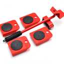 Furniture Lifter Mover Tool Set and 4 pcs 4.13"x3.15" Furniture Slides Kit, Furniture Move Roller Tools, 360 Degree Rotatable Pads, Suitable for Furniture Such as Sofas and refrigerators