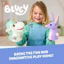Bluey Unicorse & Bob Bilby Hand Puppet Plush 2-Pack 8-9 Soft Deluxe Fabric, Embroidered Details, Perfect for Toddler Hands, Imaginative Play, Official Bluey Toys