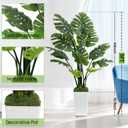 UPBUD Artificial Monstera Deliciosa Plant, 5FT Fake Tropical Monstera Tree with White Pot & 12 Lifelike Leaves, 60in Tall Faux Floor Trees Fake Plants for Indoor Outdoor Office Living Room Decor