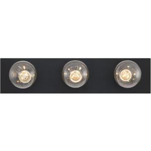 Westinghouse 6117500 Traditional Three-Light Indoor Vanity Light Fixture, Matte Black Finish, No Shades