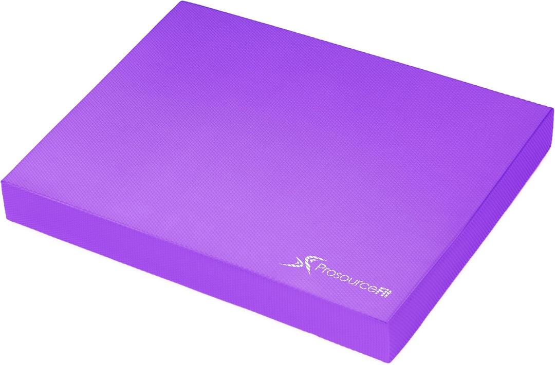 ProsourceFit Exercise Balance Pad  Large Cushioned Non-Slip Foam Mat & Knee Pad for Fitness, Stability Training, Physical Therapy, Yoga 15"x19" (Purple - XL - (18.75" x 15"))