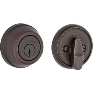 Kwikset 780 Deadbolt Lock, Venetian Bronze Round Exterior Keyed Front Entry Door, Pick Resistant SmartKey Rekey Security, Single Cylinder Dead Bolt, with Microban Protection (New)