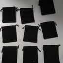GDFYMI 10pcs Velvet Bags with Drawstrings, Small Drawstring Pouch for Wrapping Mini Gift, Jewelry, 3x4 Inches (Black)