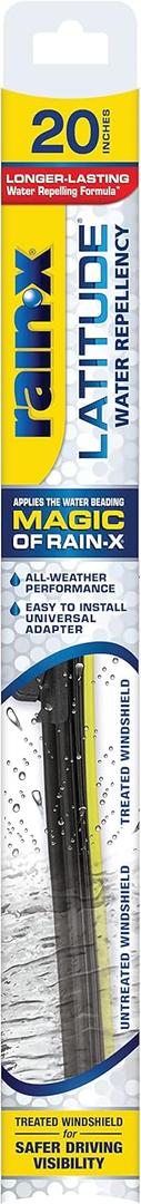 Rain-X 5079277-2 Latitude 2-In-1 Water Repellent Wiper Blades, 20 Inch Windshield Wipers (Pack Of 1), Automotive Replacement Windshield Wiper Blades With Patented Repellency Formula