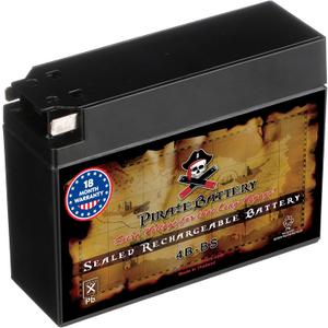 Pirate Battery YTX4B-BS 12 V 40 CCA AGM  Maintenance-Free 2 Ah Battery for Scooter, Pocket Bike, Mini ATV  Tab Terminal  Fits Yamaha Zuma 50, Honda Metropolitan, Razor Pocket Mod