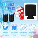 Chengu 100 Pack Blank Beer Can Cooler Sleeves Soft Insulated Reusable Drink Cooler Bulk Collapsible Sublimation Can Cooler Sleeves for Wedding Party Supplies (Black, Simple Style)