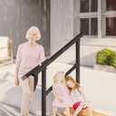 Metty Metal Hand Rails for Outdoor Steps,3 Step Stair Handrail & Indoor Stair Railing KitBlack Railings for Outdoor Steps and Hand Rails for Seniors for Porch