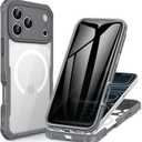 CENHUFO Magnetic Privacy for iPhone 17 Pro Max Case [Compatible with Magsafe] Full Body Phone Case Built-in 9H Tempered Glass Privacy Screen Protector, Camera Protection Shockproof Cover - Grey