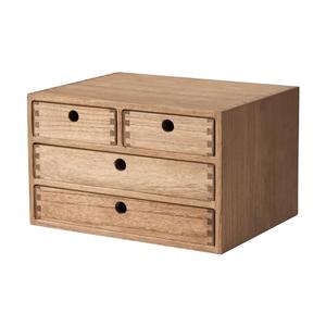 KIRIGEN Wood Desk Organizer with 4 Drawers, Desktop Storage, Brown 34-DBR