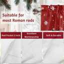 Merry Christmas Swag Valance Curtain,Snowman Xmas Tree Swag Curtains Rod Pocket Valances for Windows,Snowflake on Red Swag Topper Kitchen Valance for Bedroom/Living Room/Bathroom (28"W x 36"L (Pack of 2))