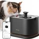 PETLIBRO Cat Water Fountain Stainless Steel Tray, Cordless Cat Fountain Battery Operated, 3L/101oz Pet Water Fountain App Monitoring, Quiet Cat fountains for drinking, Easy Clean 5G WiFi Cat Dispenser