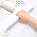 Shower Grab Bar, 2 Pack 32 Inch White Bathroom Grab Bar, 1.25" Diameter 304 Stainless Steel Anti-Slip Grab Bars for Bathtubs and Showers, Handicap Shower Grab Bar for Seniors Elderly