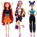 Demon Hunters Toys Action Dolls Set, 11.5-inch PoseableDolls with Movable Joints, 3-Pack Collectible Model Toysfor Fans and Kids Game Gift