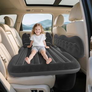 dessports SUV Air Mattress Inflatable Travel Bed: Foldable - Portable Car Inflatable Bed Camping & Road Trips - Thickened Car Air Mattress for Back Seat with Carry Bag & Cup Holder & 2 Pillows