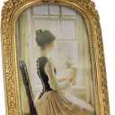 Vintage Picture Frame, Gold Vintage Arched Frame Decor for Tabletop and Wall Mounting, Antique Arched Photo Decor for Home, Gold, 4x6 Inch