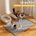 Pieviev Silicone Cat Litter Trapping Mat, 34''x22'' Large Cat Litter Mat, Easy to Clean & Soft on Kitty Paws, Waterproof Kitty Litter Pads for Indoor Cats, Light Grey