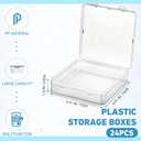SATINIOR 24 Packs Small Clear Plastic Beads Storage Containers Box with Hinged Lid for Storage of Small Items, Crafts, Jewelry, Hardware (5.9 x 5.9 x 1.5 Inches)