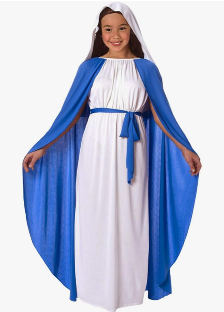 Morph Virgin Mary Costume For Kids, Virgin Mary Costume For Girls, Nativity Outfits For Children, Religious Dress Up S
