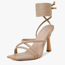 Mostrin Womens Sandals Strappy Heels for Women Lace Up Square Open Toe Heels Tie Up High Heeled Sandals for Prom, Party, Daily Wear
Size 38.5