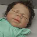 SCOM Reborn Baby Dolls Girl 18 Inch  Full Body Silicone, Realistic Sleeping Newborn, Poseable & Washable, Hand-Rooted Hair, with Accessories, Gift Set for Kids 3+