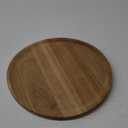 YANGQIHOME Round Wood Tray, Acacia Wooden Serving Tray, Serving Platter, Appetizer Charcuterie Board, Tray Organizer for Kitchen/Countertop, 13.8 x 13.8 x 0.8 inch