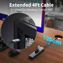 4Ft 7-Port USB Hub 3.0 for Desktop, 4 USB-A & 3 USB-C Ports Aluminium 5Gbps USB Extender Hub, USB Splitter, USB Hub Long Cable for Desktop, PC, Flash Drive, Mobile HDD SSD, Windows/XPS