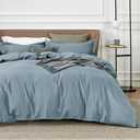 Bedsure Duvet Cover Queen Size - Soft Double Brushed Bedding Set for Kids & Adults, Zipper Closure, 3 Pieces, Includes 1 Duvet Cover (90"x90") & 2 Pillow Shams, NO Comforter, Mineral Blue