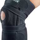 Knee Brace Meniscus Tear Support For Arthritis Acl, Mcl Pain Patented 4-way Adjustable Wraparound Strap Dual Side Stabilizer For Patella Stability Size Medium