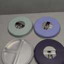 Stainless Steel Divided Plates + Silicone Sleeve and Storage Lid | Baby, Toddler, Kids | Dinner & Snack Plates | 4 Pack (Sage/MistyBlue/Gray/Navy)