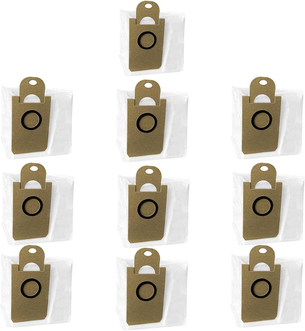 10 Pack Replacement Dust Bags for iHome AutoVac Nova Self Empty iHRV6/ Laresar L6 Pro/Honiture Q6 Pro/Neabot N2/ Proscenic M8 Pro Robot Vacuum Accessories Parts