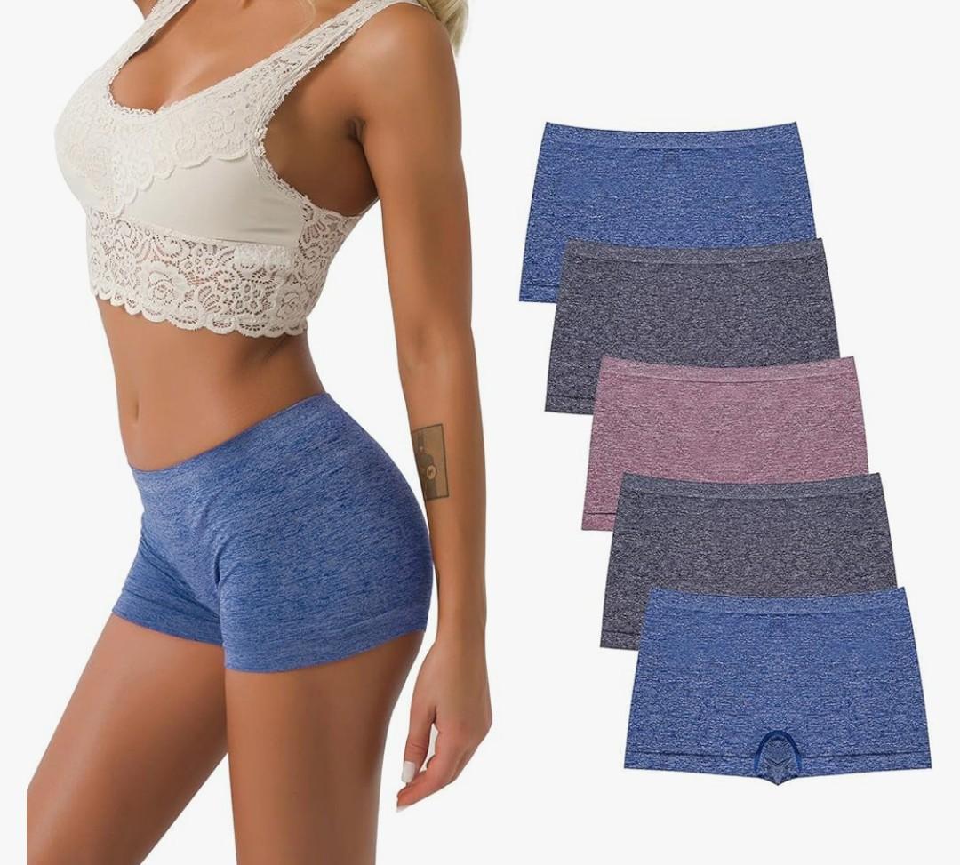 DEEP TOUCH Boy Shorts Underwear Women Ladies Boyshorts Panties Spandex Panty Workout Boxer Briefs Size M