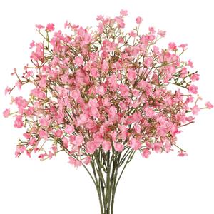N&T NIETING 12Pcs Babys Breath Artificial Flowers,Real Touch Fake Cherry Blossom Pink Flowers Faux Flowers Bouquets for Vase Home Office Wedding Spring Indoor Outdoor Centerpiece Table Decorations
