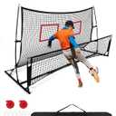 Soccer Rebounder 2In1, Large(7.2x4)&Small(7.2x4) Dual-Sided Soccer Rebound Net With 2Pcs Adjusted Freely Target, 6Pcs Metal Stakes&Carry Bag, Suitable for All Ages Team or Solo Soccer Training