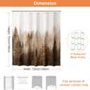 ORTIGIA Brown Misty Forest Shower Curtain for Bathroom, Nature Woodland Shower Curtain Set with Hooks, Decorative Pine Tree Fog Magic Bath Curtain for Home, Waterproof Fabric, Weighted, 72x72