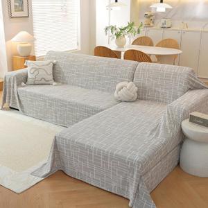 Sectional Couch Covers 2 Piece, Washable L Shaped Couch Cover Blanket for Dogs, Pet Couch Covers for Sectional Sofa, Sectional Sofa Slipcovers (X-Large: 78" x 110" + 78" x 118", Light Grey)