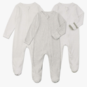 Aablexema Baby Footie Pajamas with Mittens - 3Pcs Infant Footed Sleeper Cotton Sleepwear Outfits, 9M Size