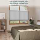 MYshade Top Down Bottom Up Shades Light Filtering Shade Cordless Blinds for Indoor Windows Honeycomb Cellular Sheer Window Blinds & Shades Easy to Install 33" W X 72" H (Grey)