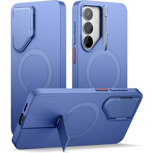 SURITCH for Samsung Galaxy S26 Phone Case, Magnetic Protective Cover with Camera Cover & Adjustable Metal Kickstand for Galaxy S26 -Starlight Blue