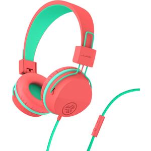 JLab JBuddies Studio On-Ear Kids Wired Headphones, Toddler Headphones, Kid Safe, Studio Volume Safe, Volume Limiter, Folding, Adjustable, Noise Isolation, with Mic (Peach)