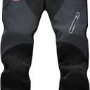 Rdruko Men's Snow Pants Waterproof Insulated Fleece Lined Ski Hiking Snowboard Winter Pants with Pockets (34, Black)