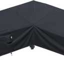 Upgraded Patio Furniture Covers, Waterproof Outdoor Sectional Cover, 600D PU Outdoor Furniture Sofa Covers 85"x85" L Shaped Oudoor Couch Cover, V-Shape Lawn Outside Protector -Midnight Black