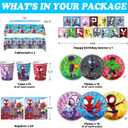 Birthday Party Supplies,68 pcs Party Decorations include 6 Different Style Paper Plates,2 Large Tablecloth,Happy Birthday Banner,Napkins and Cups for Boys Girls Decor, Serve 15+ Guest