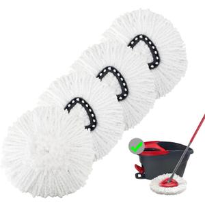 4 Pack Spin Mop Replacement Heads Mop Refills Microfiber Mop Replace Heads Safe for All Hard-surfaced Floors
