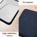 2 x gogofree Foldable Desktop Mirror, 8"  6" Adjustable Angle Makeup Mirror with Stand, Black Small Mirror for Travel Camping and Home (Black)