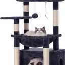 Heybly Cat Tree, Kitten Tower with Large Soft Cat Basket, Cat Condo with Spacious Cat Bed Cave with Hidden Space, Sisal-Covered Scratching Posts, Dangling Ball for Indoor Cats, Smoky Gray HCT008SG (32 inch)