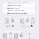 AIDA Smart Light Switch, Single Pole WiFi Smart Switch, Works with Alexa and Google Home, Neutral Wire Required, 2.4Ghz WiFi Switch for LED, CFL, Incandescent Bulbs, No Hub Required, White, 3 Pack