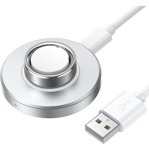 Compatible with Ora Ring Gen 4 Charger (Size 8), Fast and Safe Charging Dock with USBC Cable, Silicone AntiSlip Base Design, Essential for Ora Ring 4 Users (Silver)